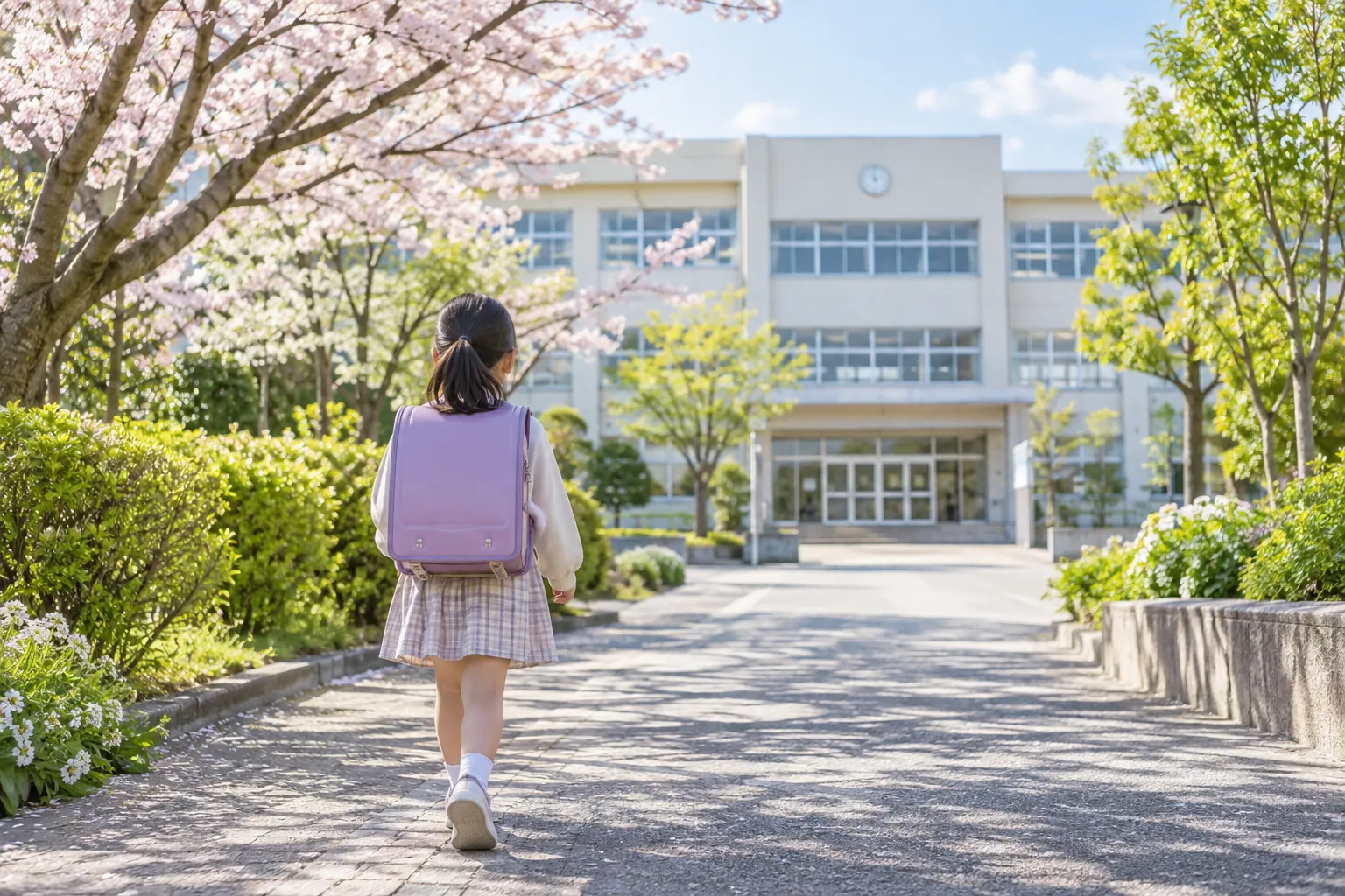 学校へ向かうランドセルの子ども